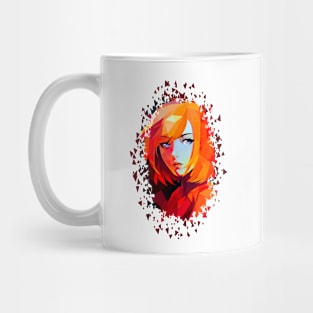 Geometric Girl Red - Anime Shirt Mug